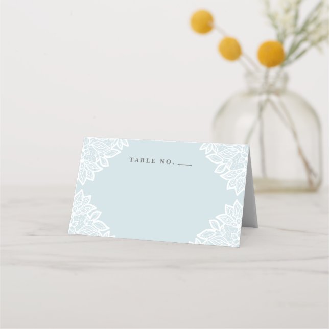 Dentelle vintage baptême table tente cartes de pla (Devant)