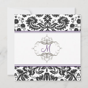 Dentelles baroques damas/violets Invitations
