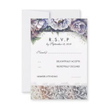 Dentelles et fleurs Vintages d'aquarelle RSVP