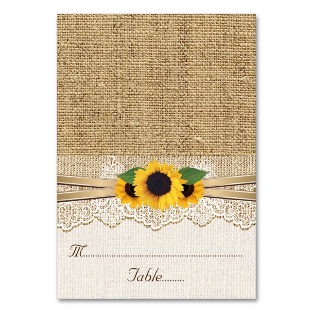 Dentelles et tournesols sur burlap Carte mariage p (Par défaut)
