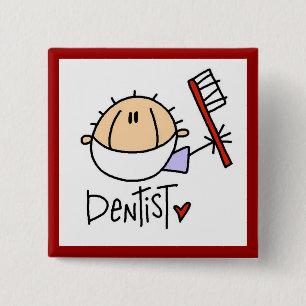 Dentist 2 Inch Square Button