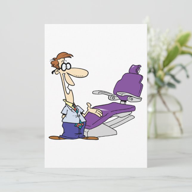 Dentist And The Dental Surgery Chair Invitation (Standing Front)