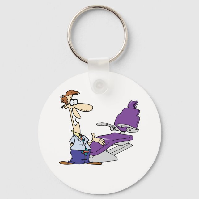 Dentist And The Dental Surgery Chair Keychain (Front)