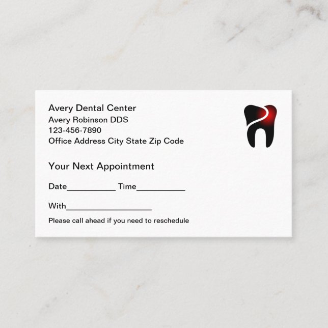 Dentist Appointment Business Card Combination Bulk (Front)