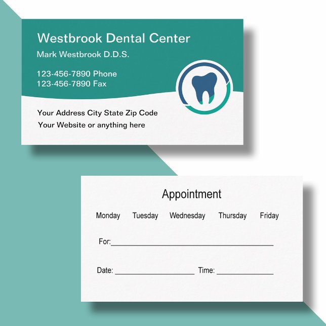 Dentist Appointment Business Cards With Logo (Creator Uploaded)