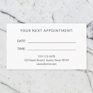 Dentist Appointment Card