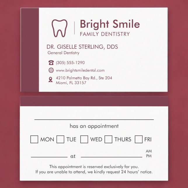 Dentist Appointment Reminder   Business Card (Creator Uploaded)