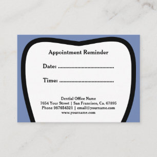 Dentist appointment reminder cards