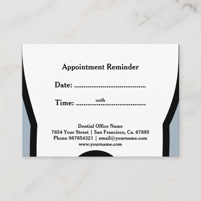 Dentist appointment reminder cards (Front)
