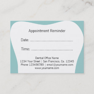 Dentist appointment reminder cards   dental office