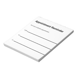 Dentist Appointment Reminder for Patient Business Notepad