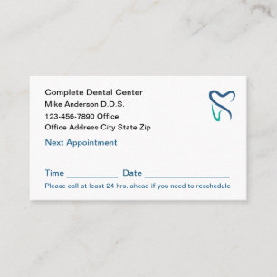 Dentist Appointment Reminder Logo Business Cards