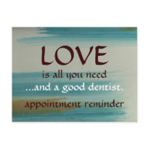 Dentist Appointment Reminder Postcard — Turquoise