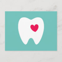 Dentist appointment reminder tooth with heart teal