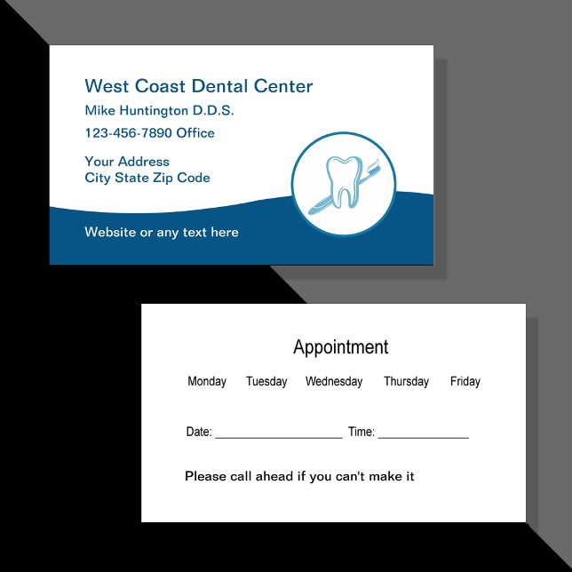 Dentist Appointment Two Side Business Cards (Creator Uploaded)