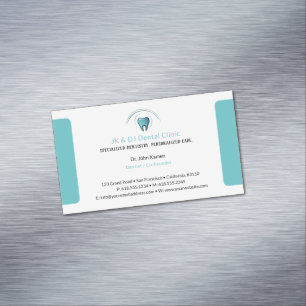 Dentist   Aqua Teeth Magnetic Business Card