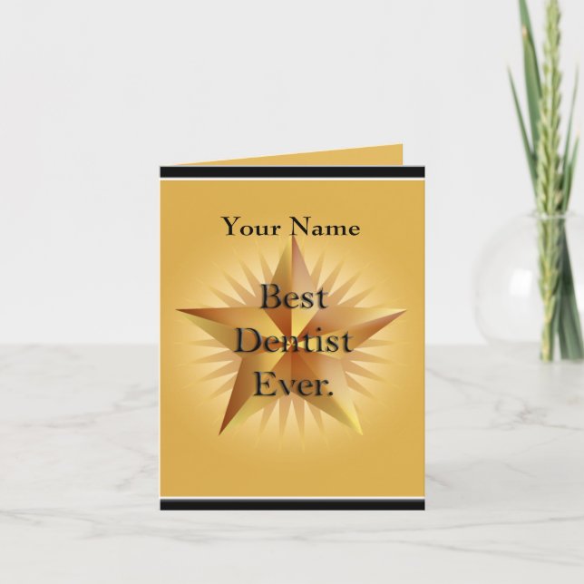 Dentist Best Ever Gold Star Greeting Card (Front)