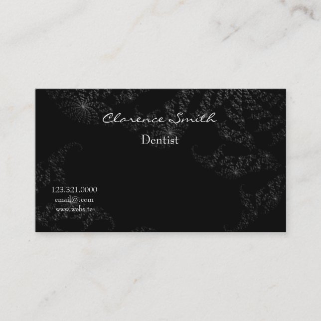 Dentist Black Starry Night Business Card (Front)