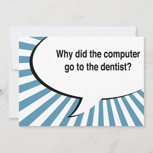 dentist bluetooth joke invitation (Front)