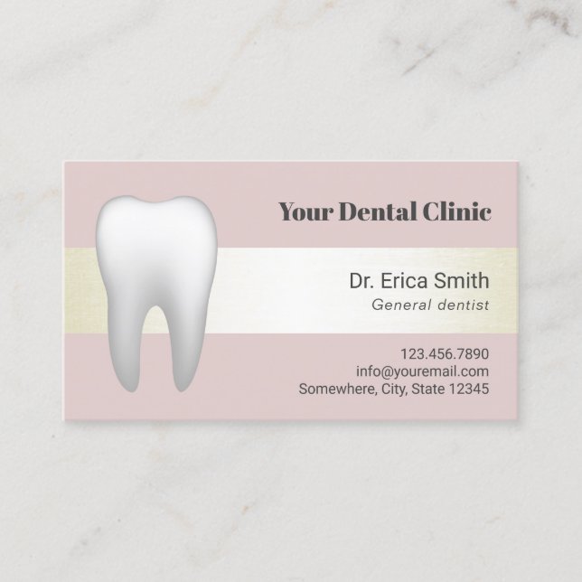 Dentist Blush Pink & Ivory Dental Appointment (Front)