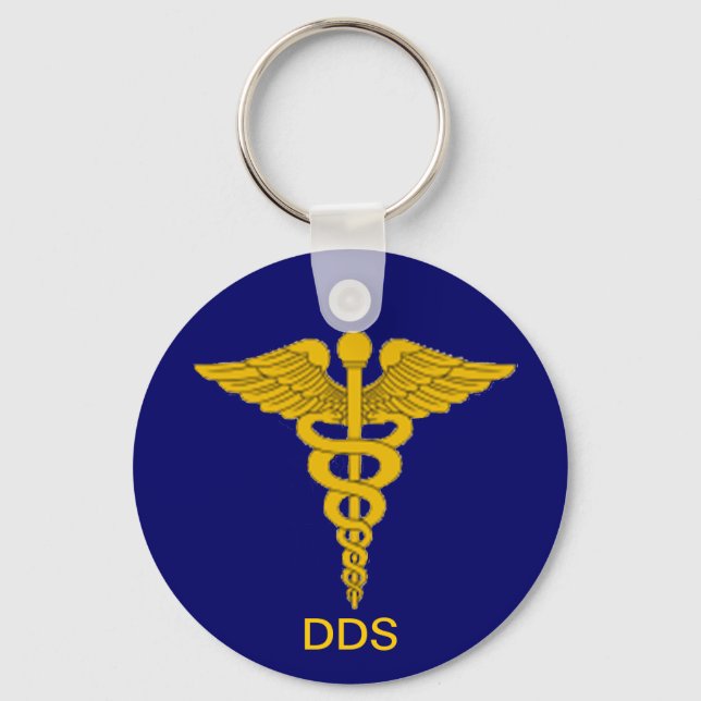 Dentist Caduceus Keychain (Front)