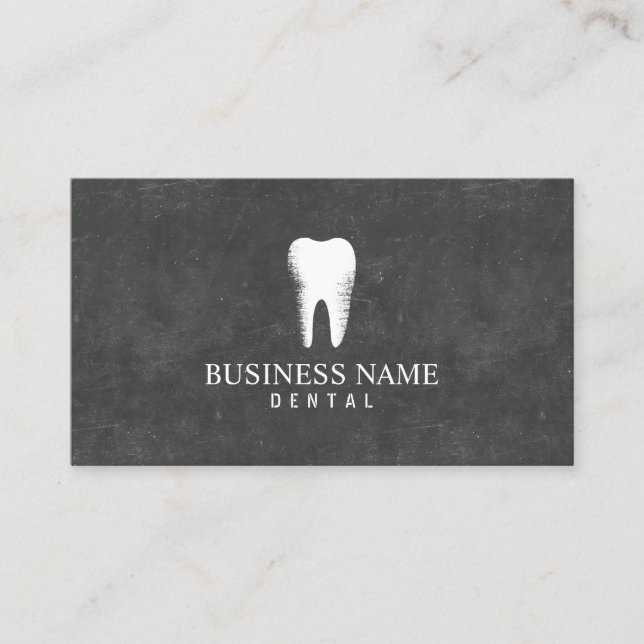 Dentist Chalkboard Dental Care Appointment Card (Front)