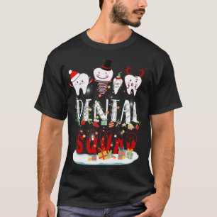 Dentist Christmas Dental Squad Funny Lights T-Shirt