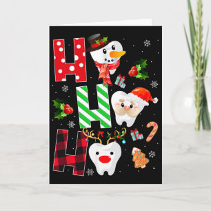 Dentist Christmas Fun Tooth Dental Gift Red Plaid Card