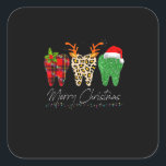 Dentist Christmas Funny Leopard Plaid Tooth Dental Square Sticker<br><div class="desc">This is a great gift for your family, friends during Hanukkah holiday. They will be happy to receive this gift from you during Hanukkah holiday.</div>
