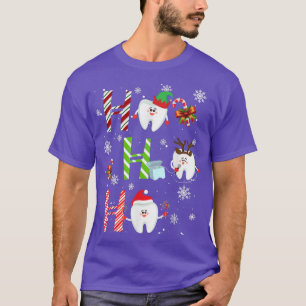 Dentist Christmas Ho Ho Ho Teeth Dental Squad Merr T-Shirt