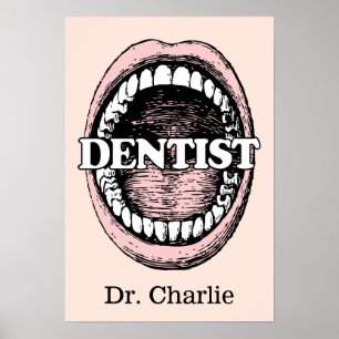 Dentist custom name & colour poster