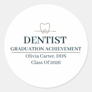 Dentist Custom Name Since Year Classic Round Sticker