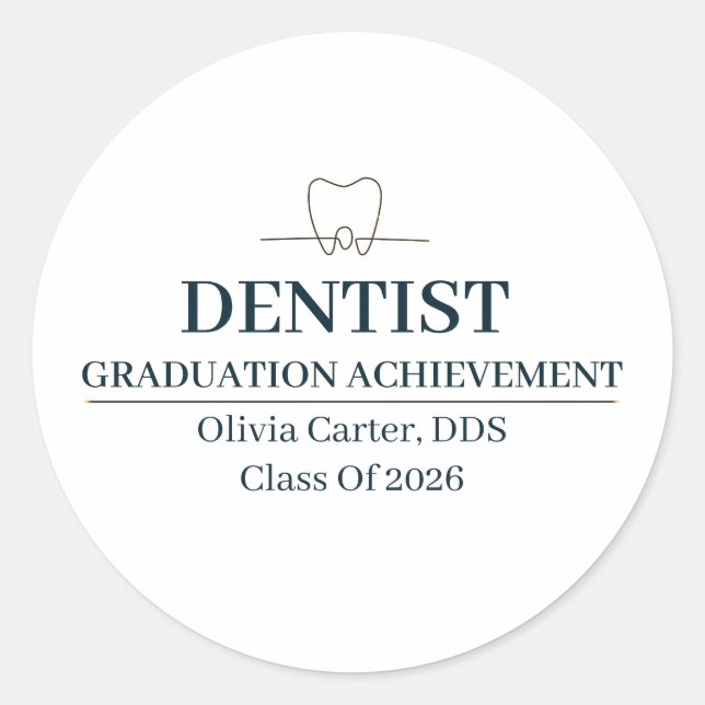 Dentist Custom Name Since Year Classic Round Sticker (Front)