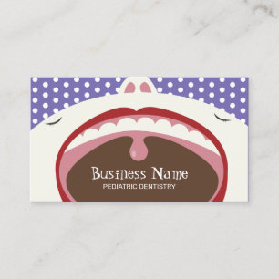 Dentist Cute Kid Pediatric Dentistry Purple Business Card