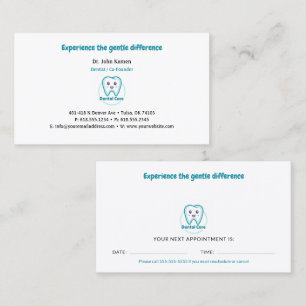 Dentist Dental Appointment Card