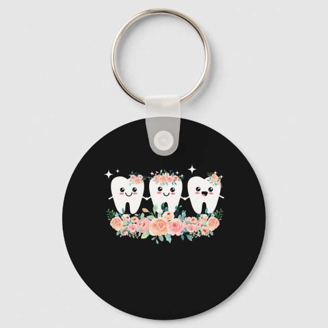 Dentist Dental Assistant Oral Hygienist Tooth Keychain (Front)