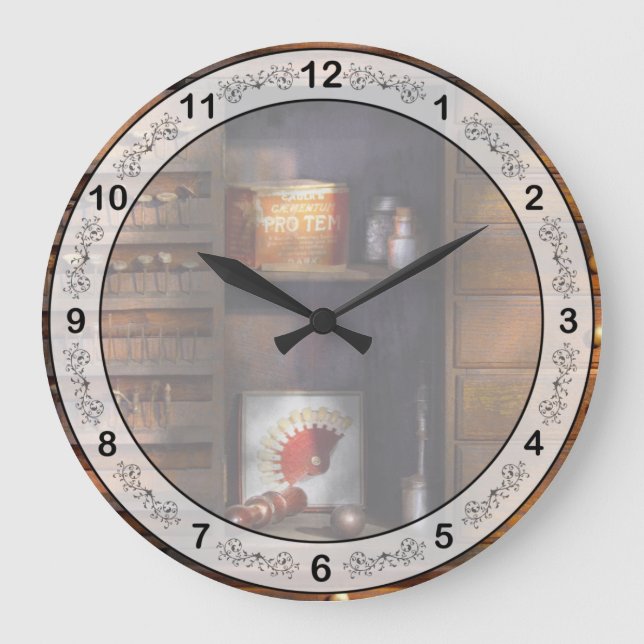 Dentist - Dental Burrs  Large Clock (Front)
