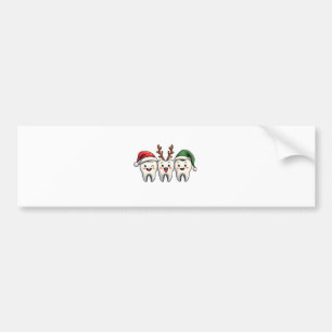 Dentist Dental Christmas Santa Floss Xmas Tree Bumper Sticker