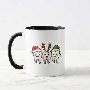 Dentist Dental Christmas Santa Floss Xmas Tree Mug