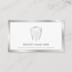 Dentist Dental Clinic teeth Whitening Smile Silver Business Card