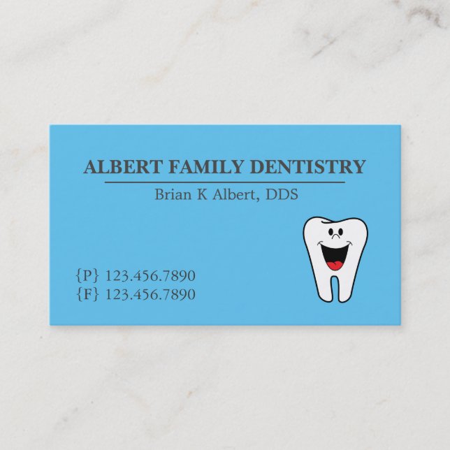 Dentist Dental Dentistry Business Card (Front)