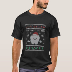Dentist Dental Santa Floss Ugly Christmas T-Shirt