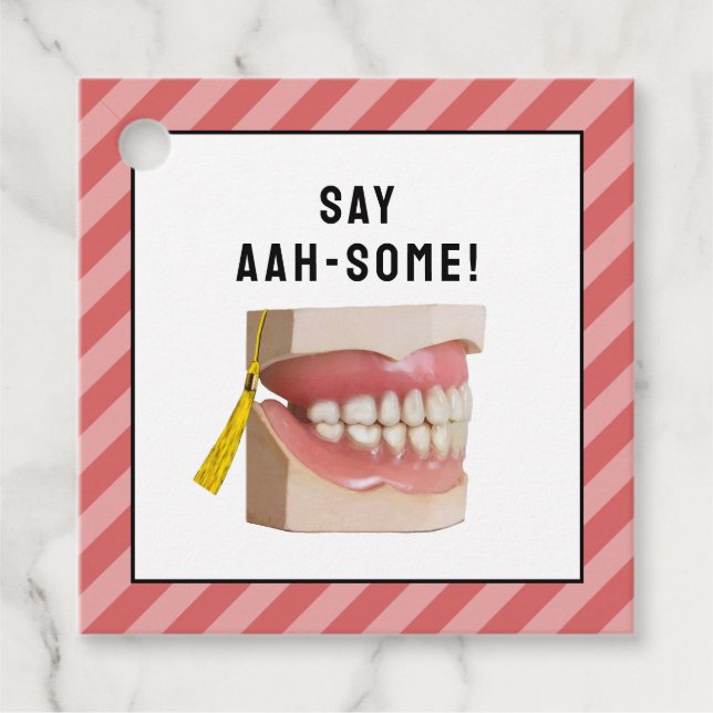 Dentist Dental School Graduation Favour Tags (Front)
