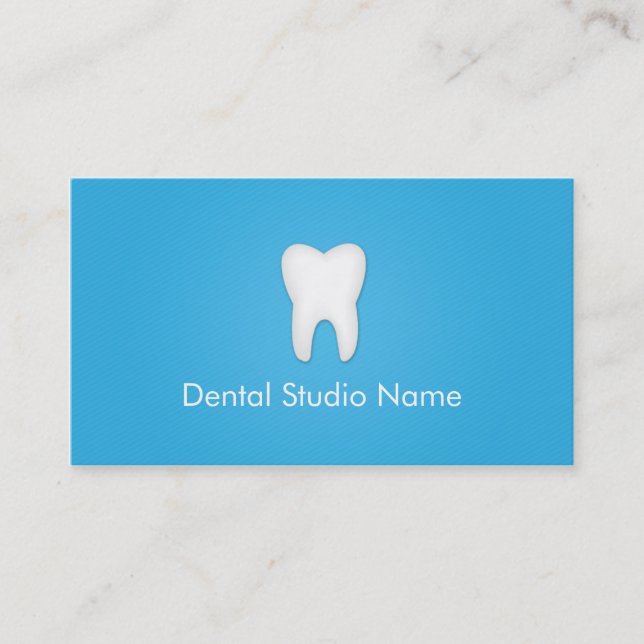 Dentist/Dental Studio Business Cards in Blue (Front)