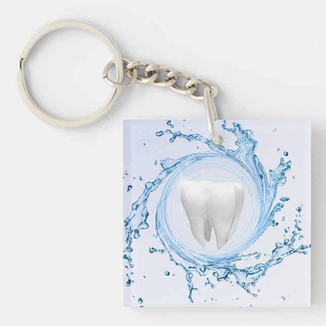 Dentist Dental Tooth Water Professional Keychain (Front)