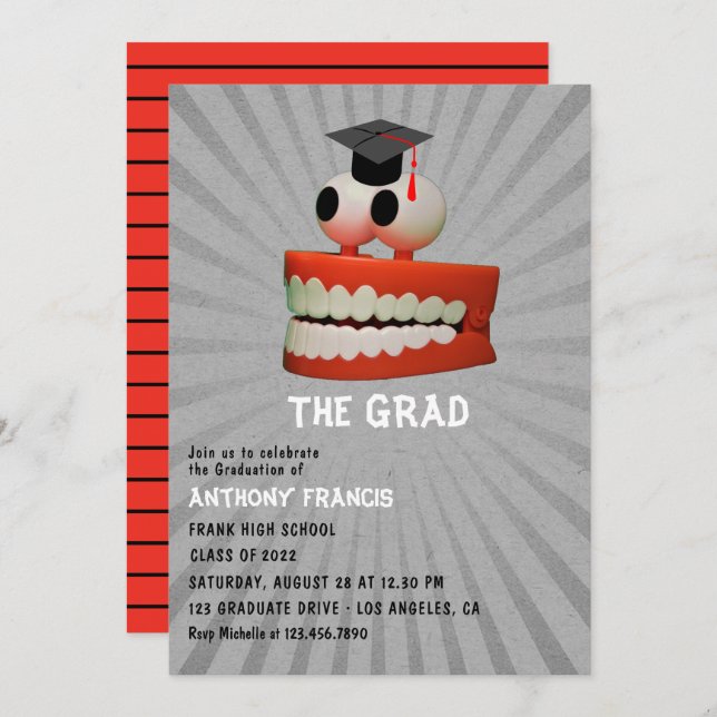 Dentist Dentist Gradust Party Invitation (Devant / Derrière)