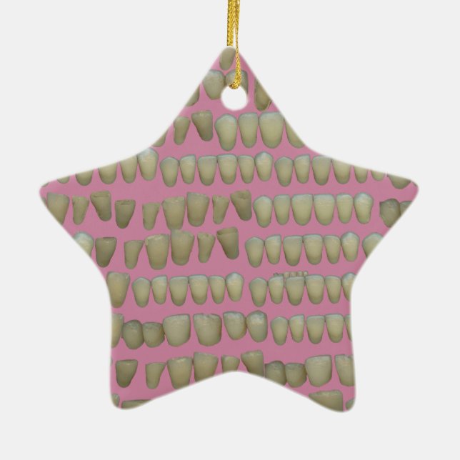 DENTIST DENTISTRY ORTHODONTICS ROTTEN TEETH MOUTH CERAMIC ORNAMENT (Back)