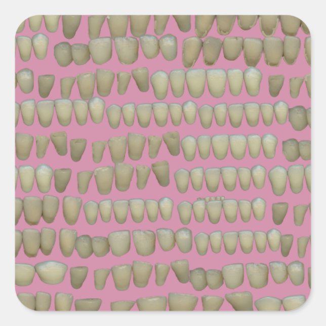 DENTIST DENTISTRY ORTHODONTICS ROTTEN TEETH MOUTH SQUARE STICKER (Front)