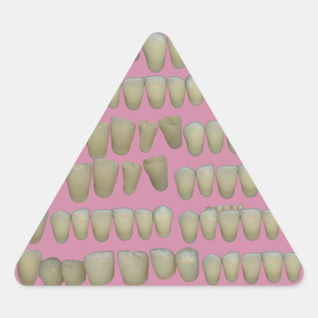 DENTIST DENTISTRY ORTHODONTICS ROTTEN TEETH MOUTH TRIANGLE STICKER (Front)