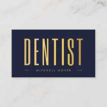 Dentist Dentistry Tooth Logo Navy Blue and gold